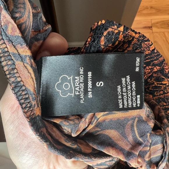 FARM RIO Women’s Size S Black & Orange Camouflage Snake One Shoulder Jumpsuit - Picture 5 of 6